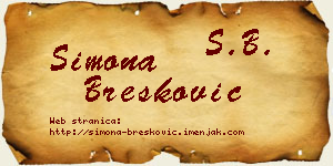 Simona Brešković vizit kartica